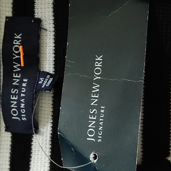 Jones New York double breasted sweater jacket size medium NWT Navy & White - Picture 6 of 7